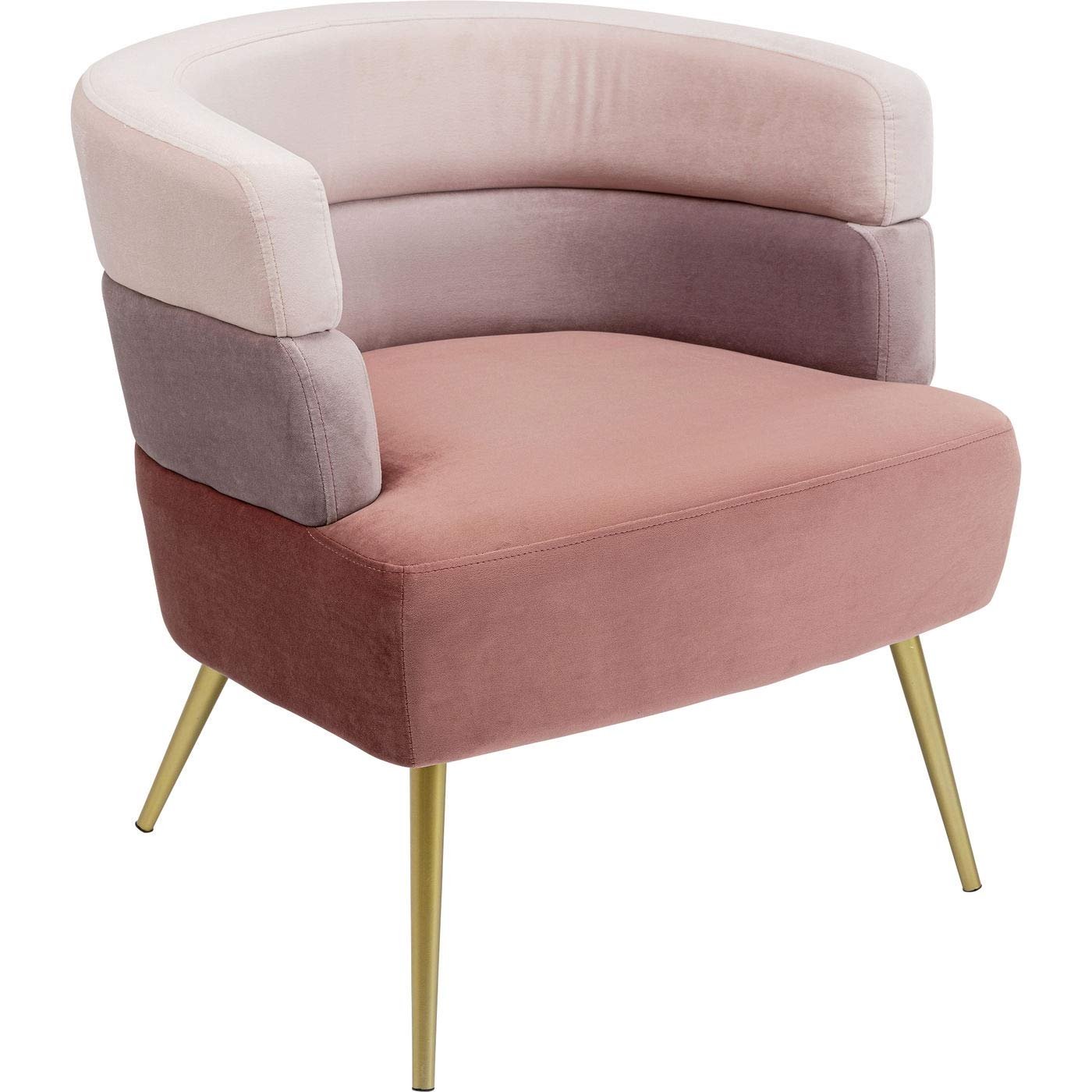 Kare Design Fauteuil Sandwich, Rose/Or, Aspect Velours, Pieds Acier, Style Élégante, Fauteuils Cocktail, Fauteil Salon, Deco Intérieur, Décoration Chambre, Maison, 74x65x64cm (H/L/P)