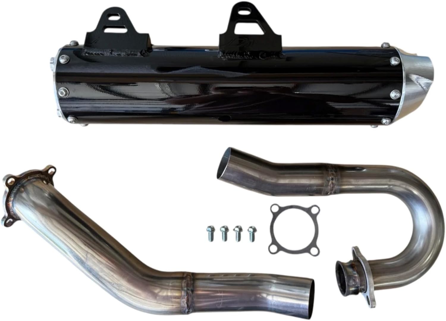 Dasa Exhaust Complete System Black Classic Edition compatible with Yamaha YFZ450R YFZ450X Black/Brush/Blue