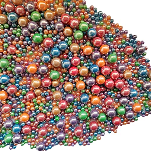Image of Edible Deep Colorful Sugar Pearls Candy Sprinkles 120G / 4.23Ounce Baking Cake Sprinkles Cupcake and Cake Topper Cookie Decorations Wedding Party Valentines Halloween Christmas Supplies