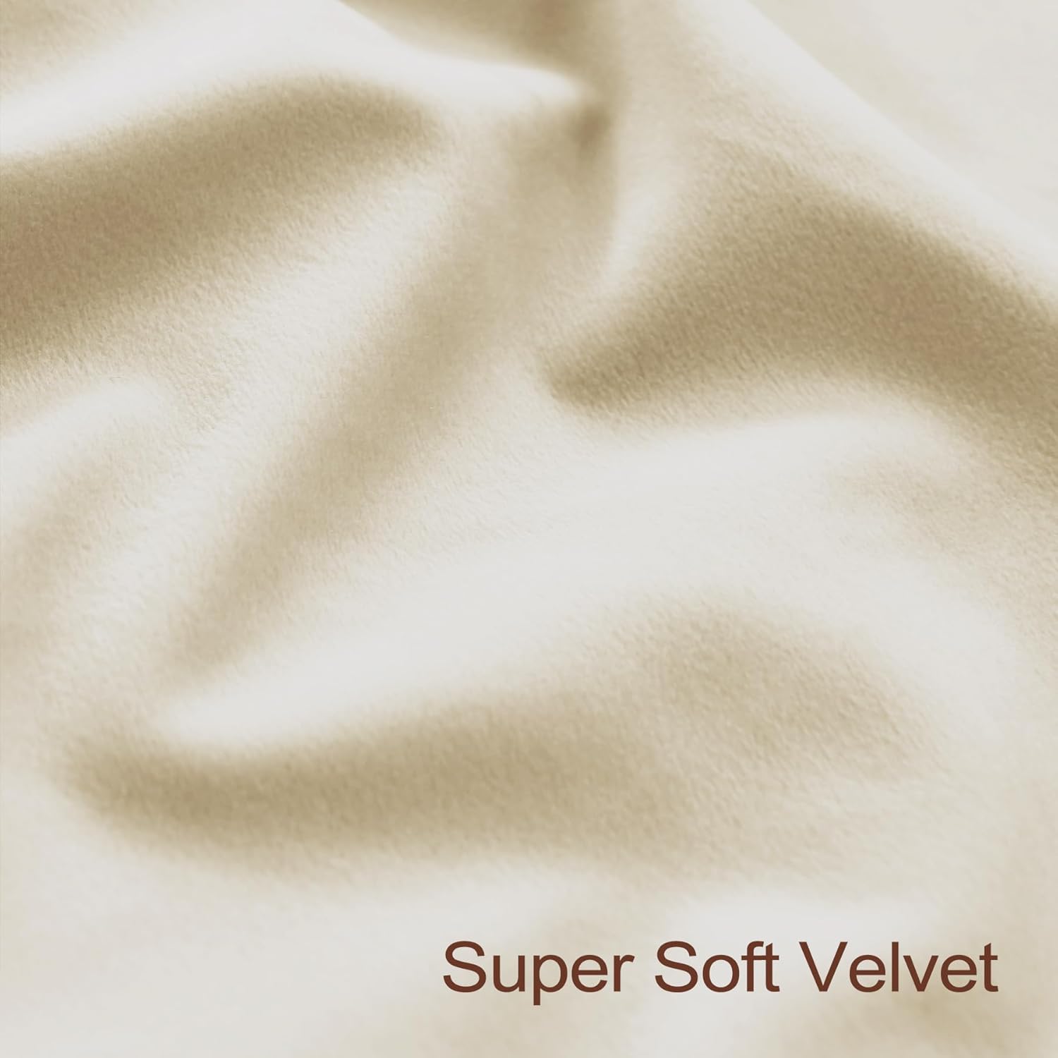 Fcosie Extra Long Velvet Curtains 10-24 ft Length for High Ceilings, Tall Velvet Curtains for High Living Room, Loft Drapes with Grommets Room Darkening Window Treatments (Beige White, 50"W x 180"L)