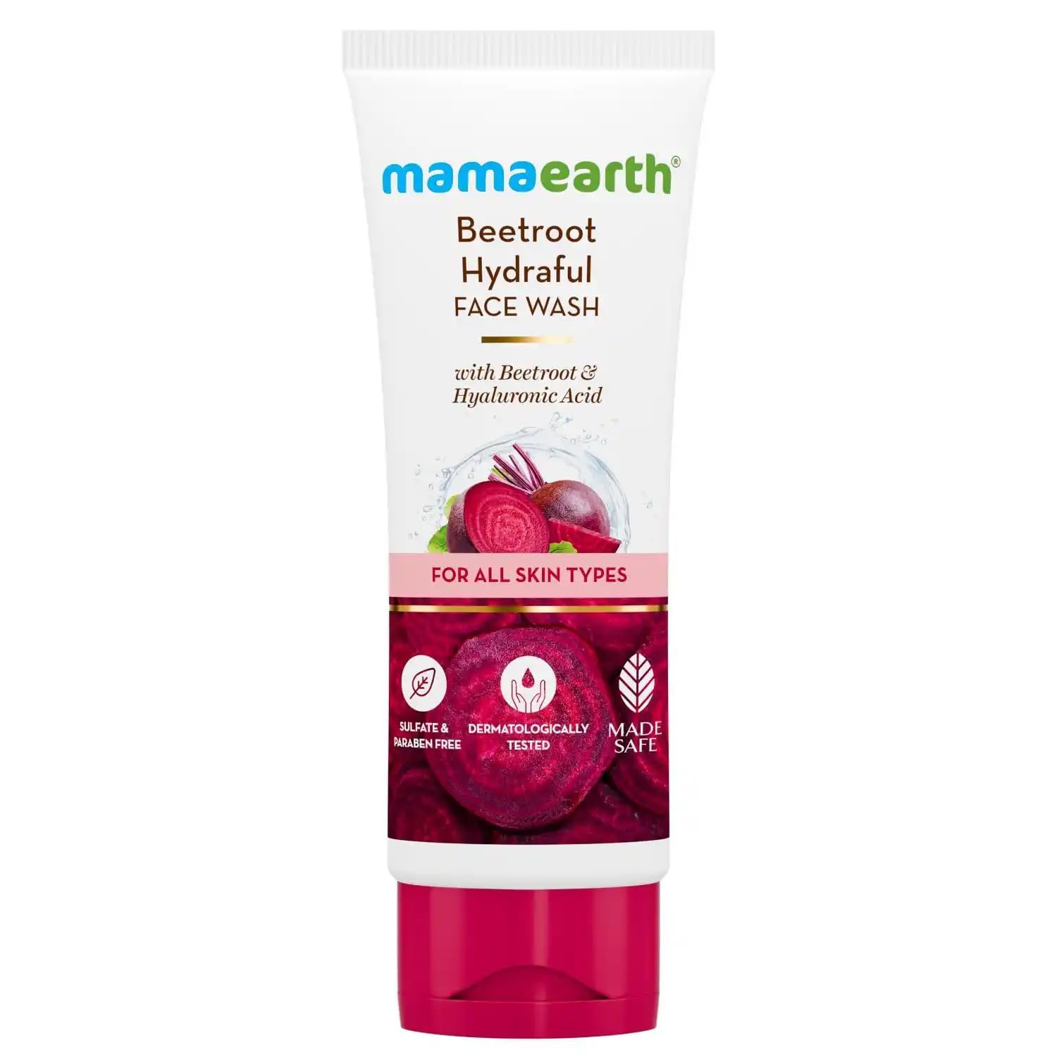 Mamaearth Beetroot Gentle Face Wash&Hyaluronic Acid For Hydrated Pink Glow -100Ml|Gently Cleanses|Hydrates&Soothes Skin|Soap - Free|Non-Irritant|Safe For Skin|Hydrating Gentle Face Wash|Non-Drying