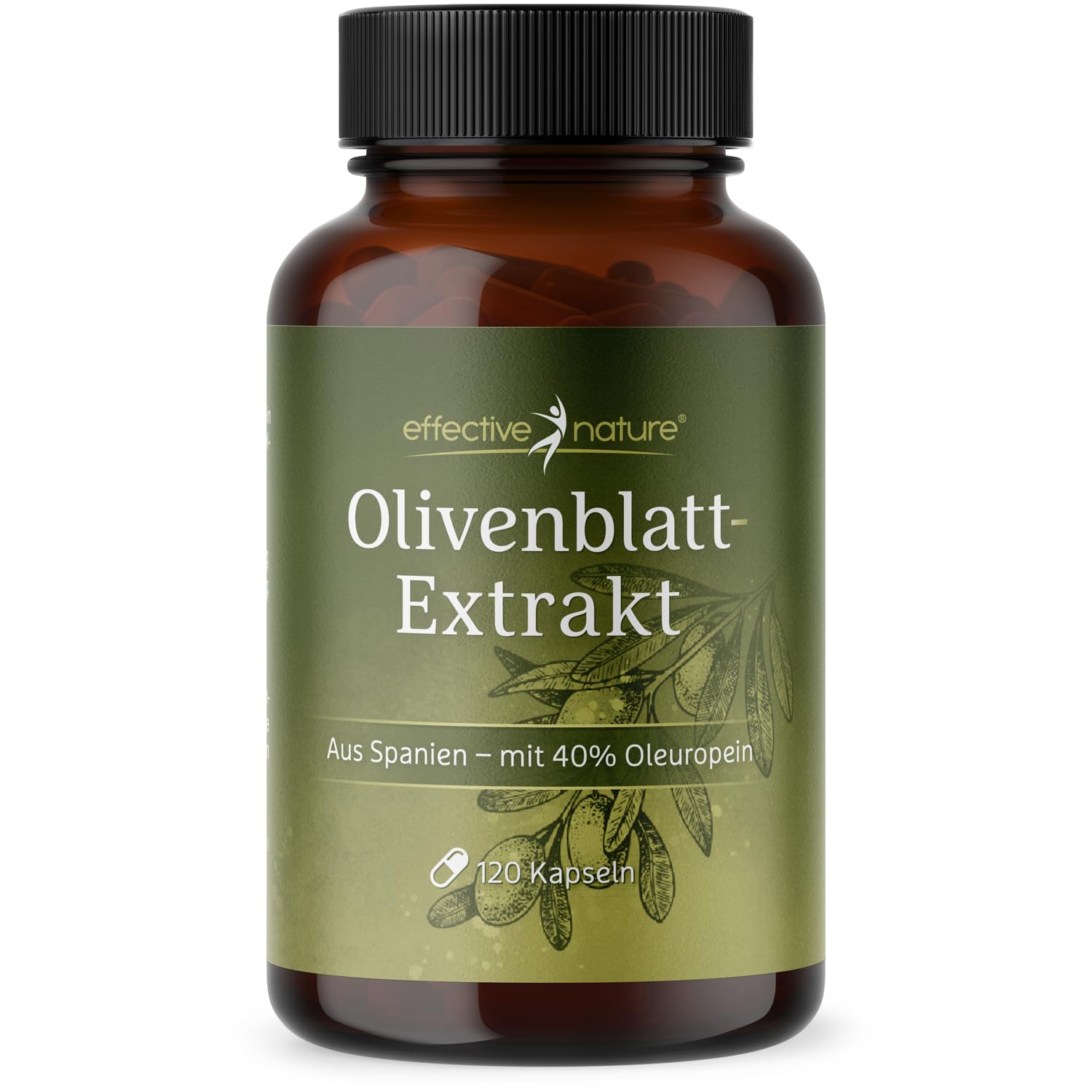 Olivenblattextrakt Kapseln hochdosiert - 120 Kapseln mit 750 mg pro Tag - Olivenblatt Extrakt mit 300 mg Oleuropein - Reicht für 2 Monate - Vegan