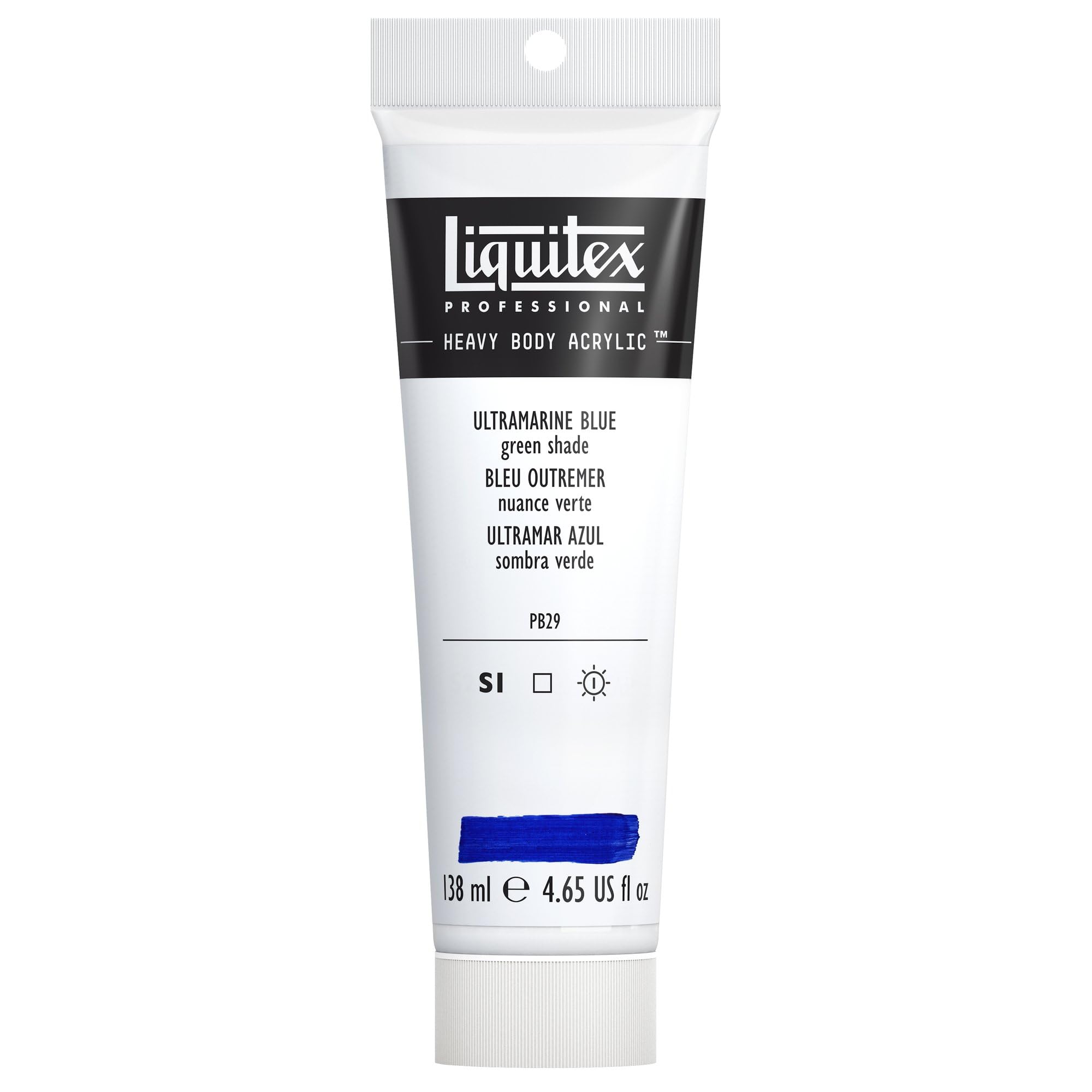 Liquitex 1047380 Professional Heavy Body Acrylfarbe in Künstlerqualität mit ausgezeichneter Lichtechtheit in buttriger Konsistenz, 138ml Tube - Ultramarinblau (Grünton)