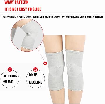 Bamboo Knee Compression Sleeve, Bamboo Knee Support for Night Sleep, Osteoarthritis Knee Support, Unisex Bamboo Charcoal Elastic Knee Brace Kneecap Protective Pads Support-Gray