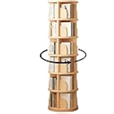 360°Multi-Tier Rotating Bookshelf Wide Base with Stable Load Bearing Three-Dimensional Shaped Bookshelf Saves Space Can be Used in Small Spaces(191 * 39cm)