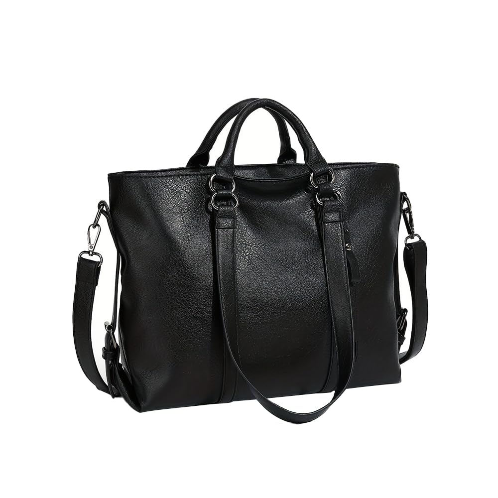 Pahajim leather purses for women purses crossbody bag tote purse leather bag handbags for women fall boho bag large purse Women shoulder handbags (black)