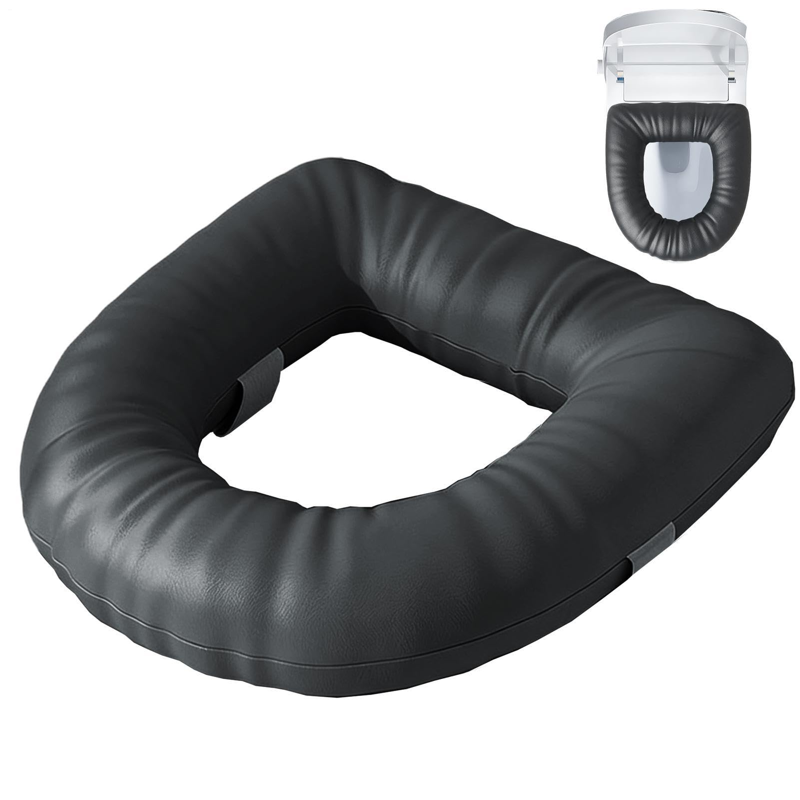 Cuscino per WC: Base impermeabile antiscivolo, sollevatore di altezza imbottito, supporto morbido e confortevole, design durevole e facile da pulire, sollevatore per WC ergonomico, portatile,