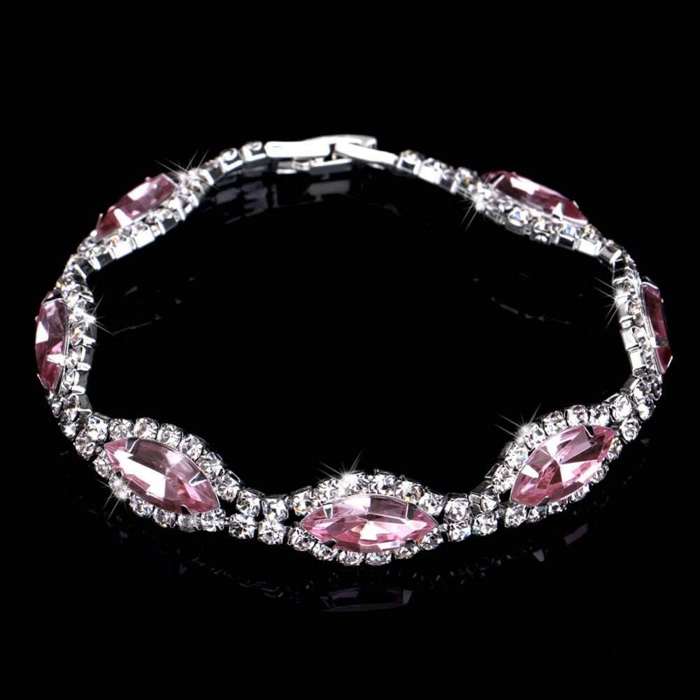 DAIDAISL Luxury Crystal Bracelets For Women Silver Plated Rhinestone Charm Bracelets & Bangles Femme Birthday Gift
