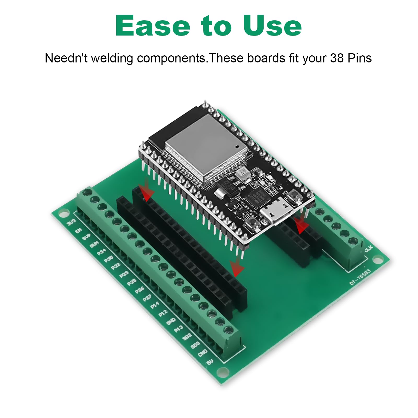 ESP32 Breakout Board Binghe 3 pezzo ESP32 Scheda di espansione GPIO 1 in 2 Spaziatura tra i pin 22,5 mm Compatibile con le schede di sviluppo ESP32 a 38 pin