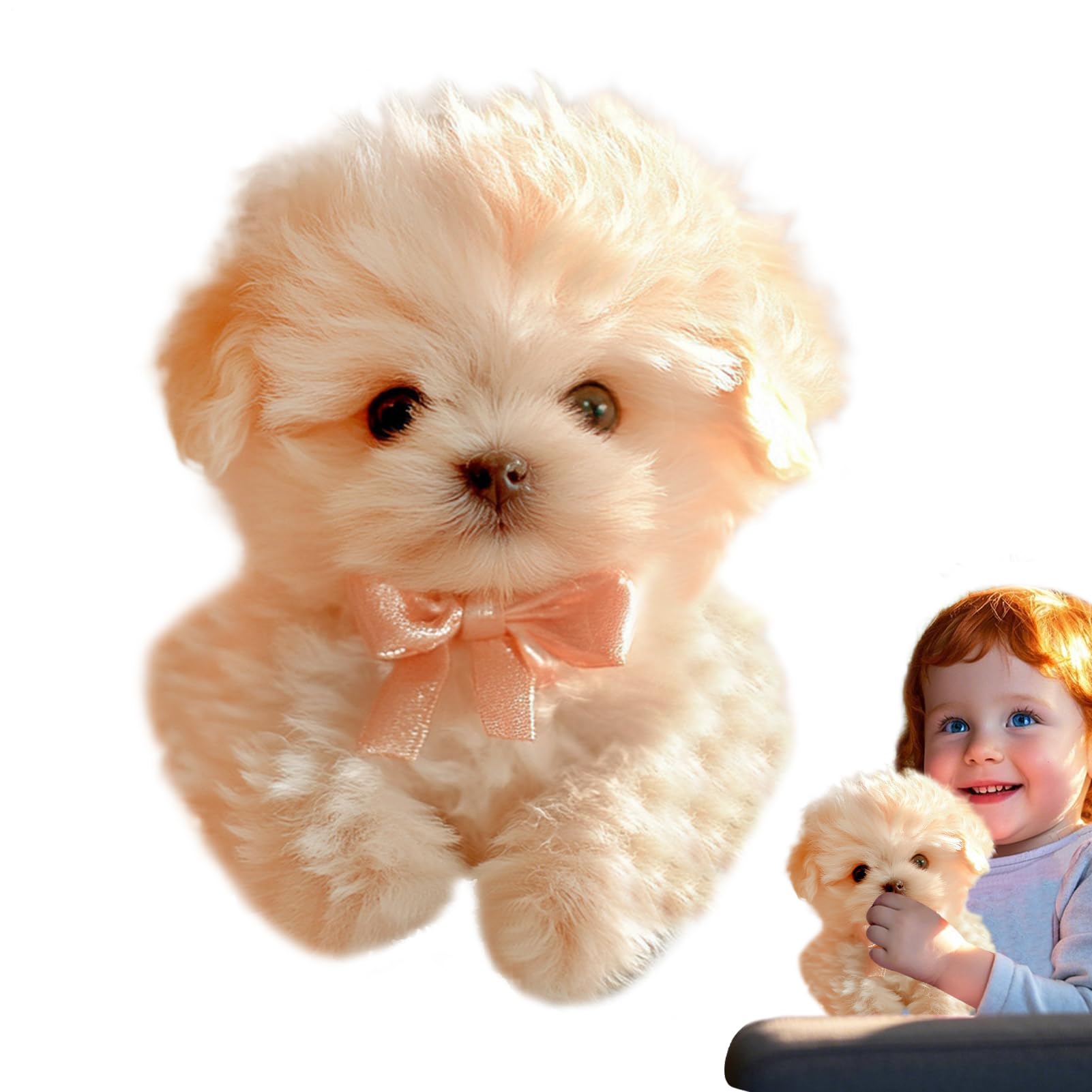YANGUN Peluche Interattivo Cane, Elettronico Cane Giocattolo, Peluche Interattivi Animali Domestici per Ragazze di 3 Ann/ragazzo (Bianco