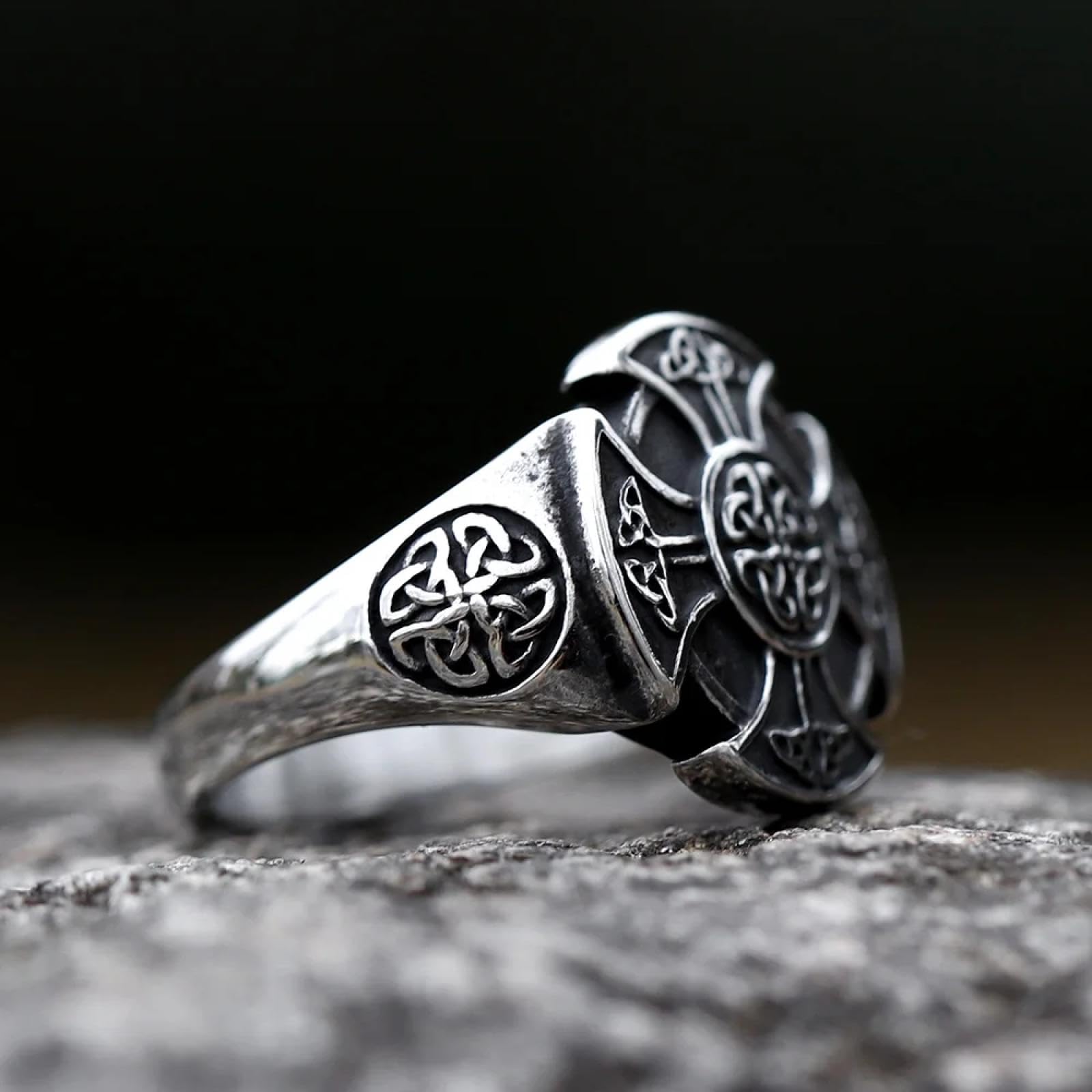 Ring Ringe Damen Bijouterie Herren Vintage Kreuz Wikinger Ring Männer Jungen Nordischer Wikinger Axt Ring Männlicher Nordischer Mythologie Schmuck