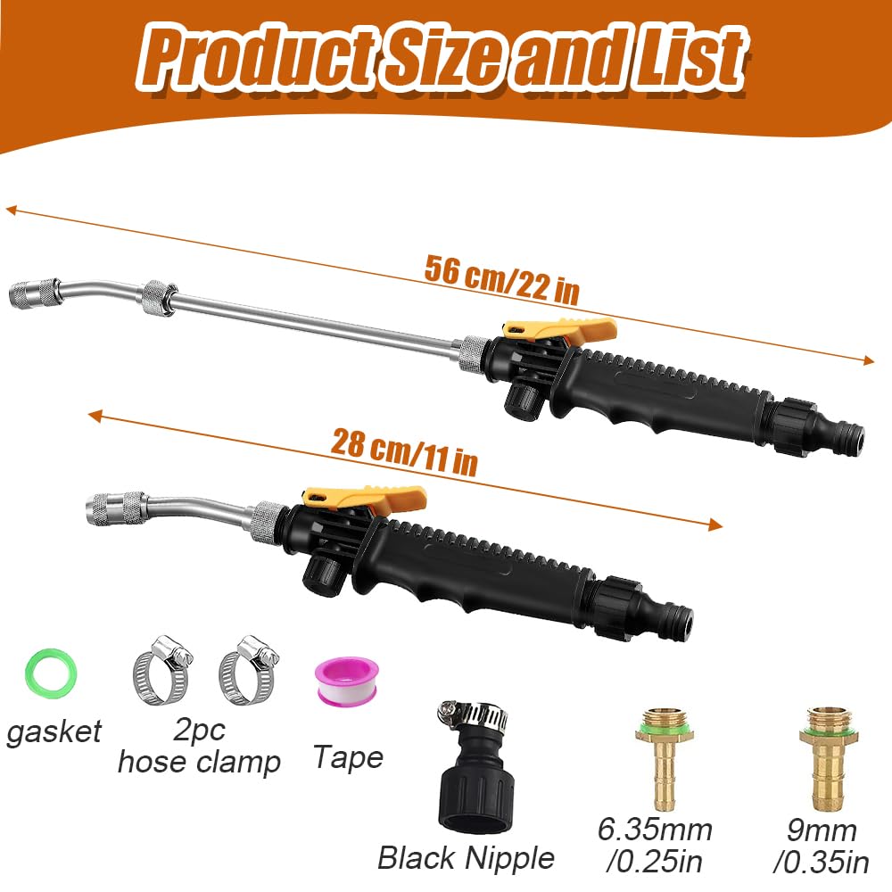 56cm Varita Pulverizadora, Varita Pulverizadora de Repuesto, Acero Inoxidable 1/4'' 3/8'' de Latón, Varilla de Pulverización Universal de Repuesto Ajustable para Jardines, Cinturones Verdes