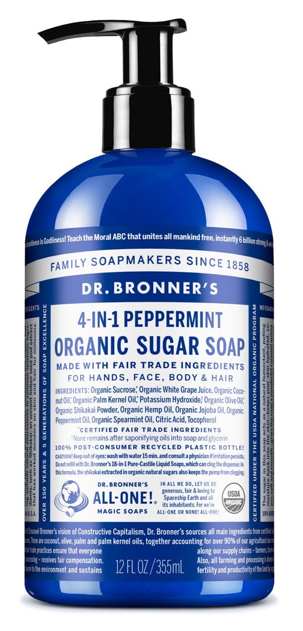 Dr. Bronner's Organic Shikakai Hand Soap Spearmint Peppermint - 12 fl oz
