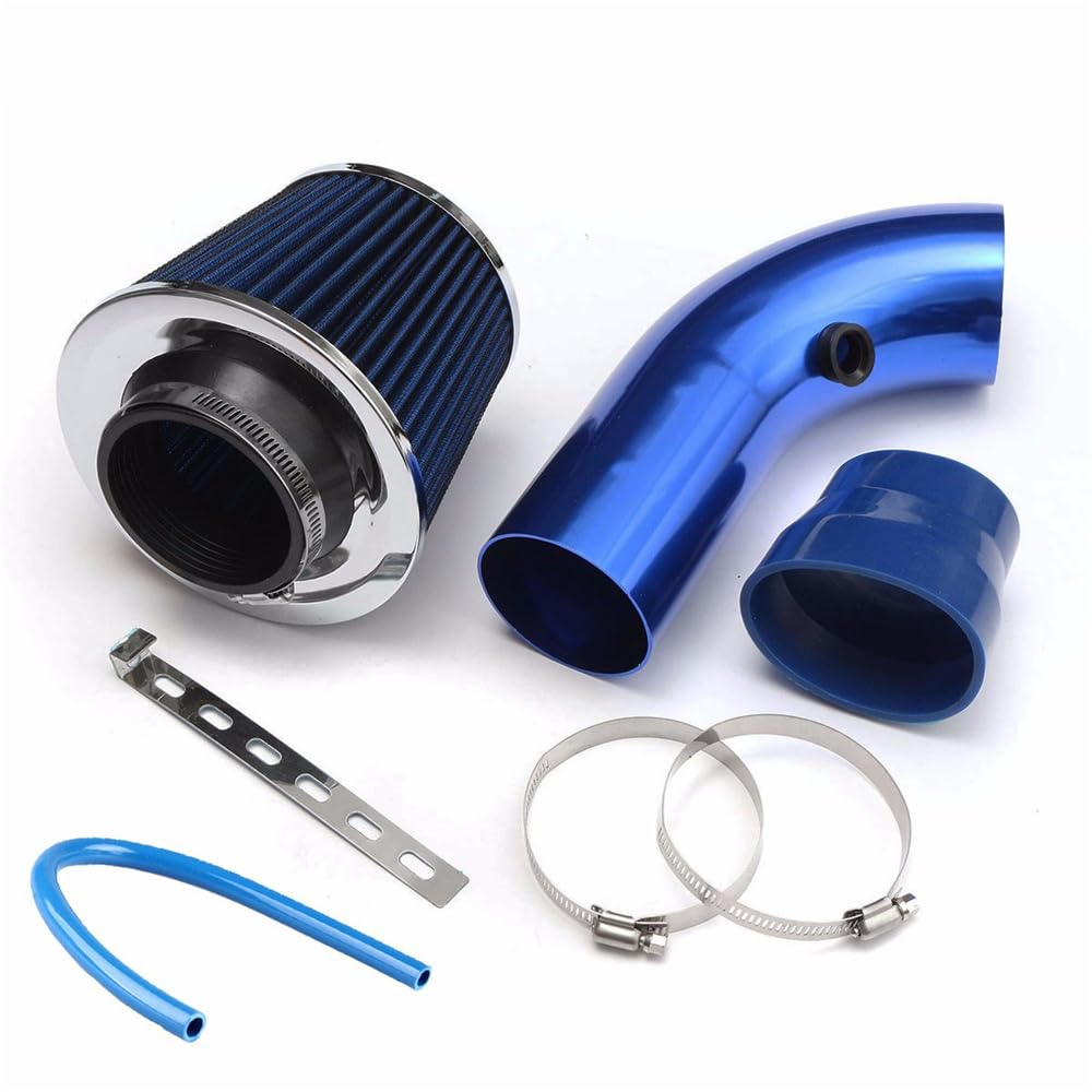 filtr kabinowy 76mm zmodernizowany samochód z grzybkiem na zimę | Filtr Przepływ filtra rury wlotowej Filtr zimnego powietrza Zestaw rur aluminiowych(Black)