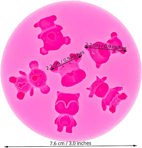 Miniatura 2 de Molde de silicona 3D de animales lindos para bricolaje Candy Jelly Shots Pudding Fondant, molde de chocolate, postres de jabón, cubo de hielo,