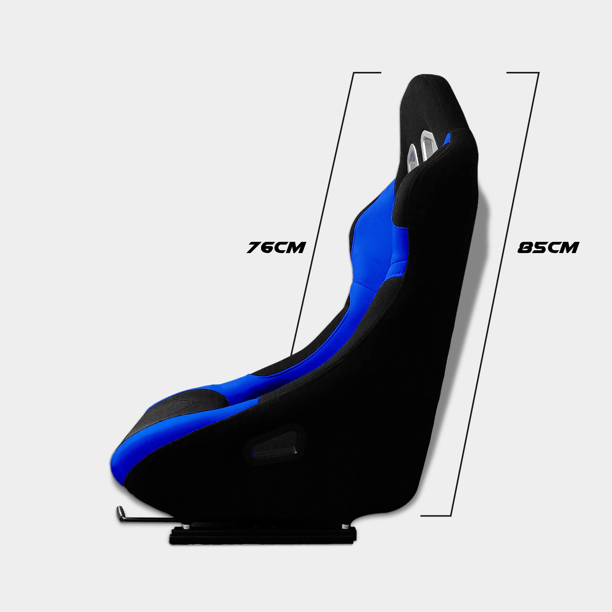 MODAUTO Asiento Deportivo para Coche,Baquet Deportivo de Tela,Adaptable para Coches y Conductor y Pasajero,Coches,Modelo N065,Negro-Azul
