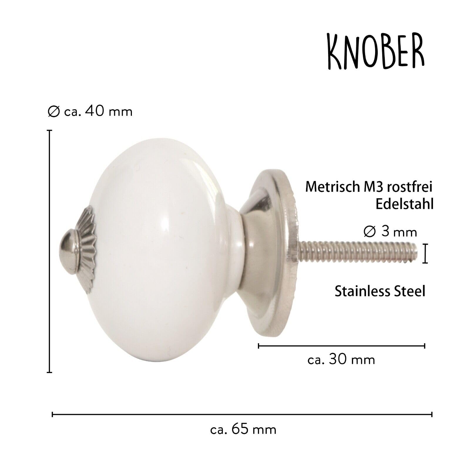 Fissure Verte - Poignées De Meuble En Céramique Et Zinc, 34mm, Forme