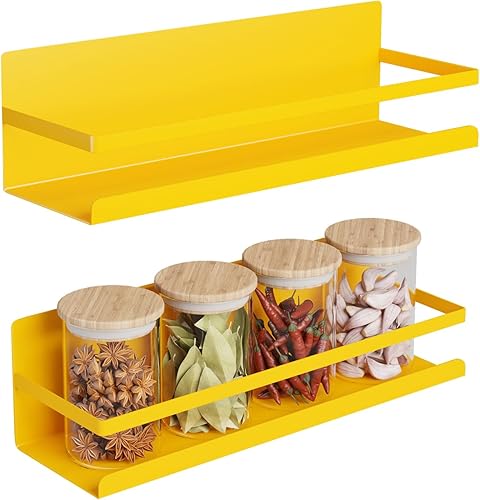 Qifaz Estante magnético para especias, estante magnético fuerte para refrigerador, ahorro de espacio perfecto para cocina, estante magnético súper