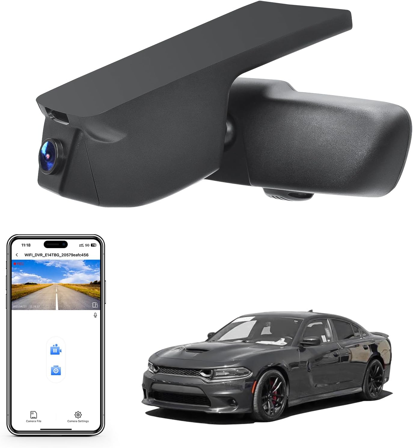 Amazon.com: Mangoal 4K Dash Cam Custom Fit for Dodge Charger 2015 2016 ...
