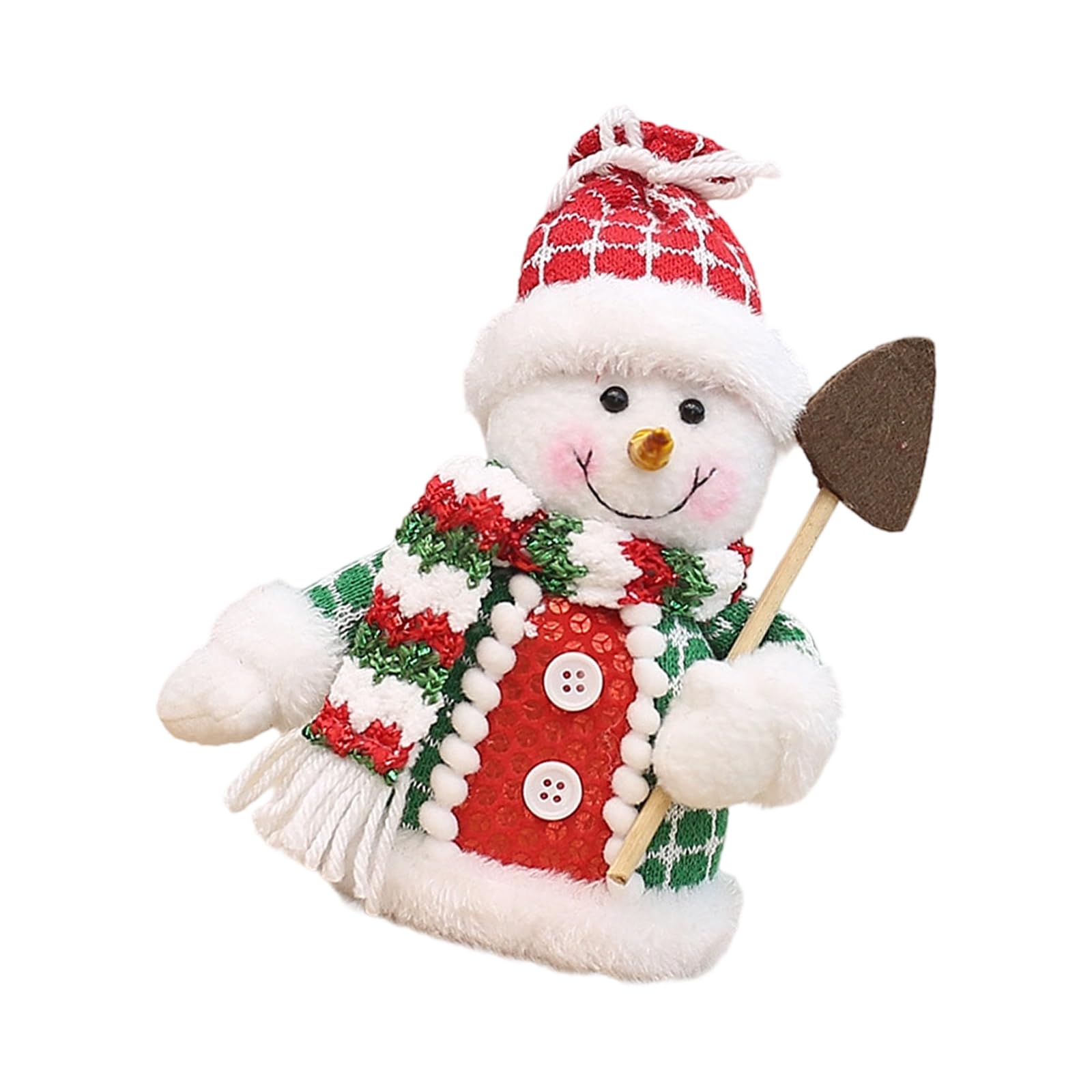 Msioytog Holiday Themed Standing Santa Snowman Deer Plush Doll Figurine Decors for Kids Friendly Family Party Tabletop Setups Desktop Christmas Ornament