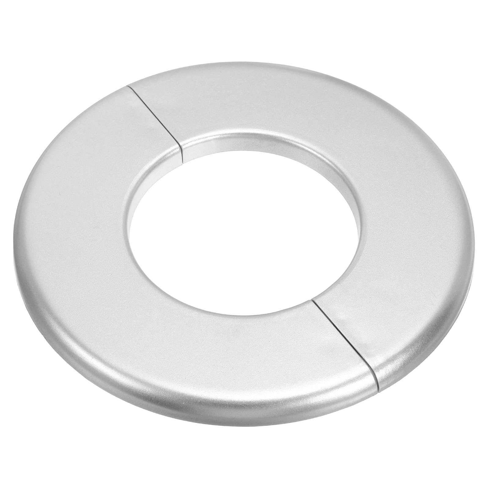 sourcing map Wall Split Flange, ABS Self-Adhesive Escutcheon Plate for 44mm/1.7" Diameter, Water Pipe Cover for Kitchen Toilet Faucet Decoration, Silver