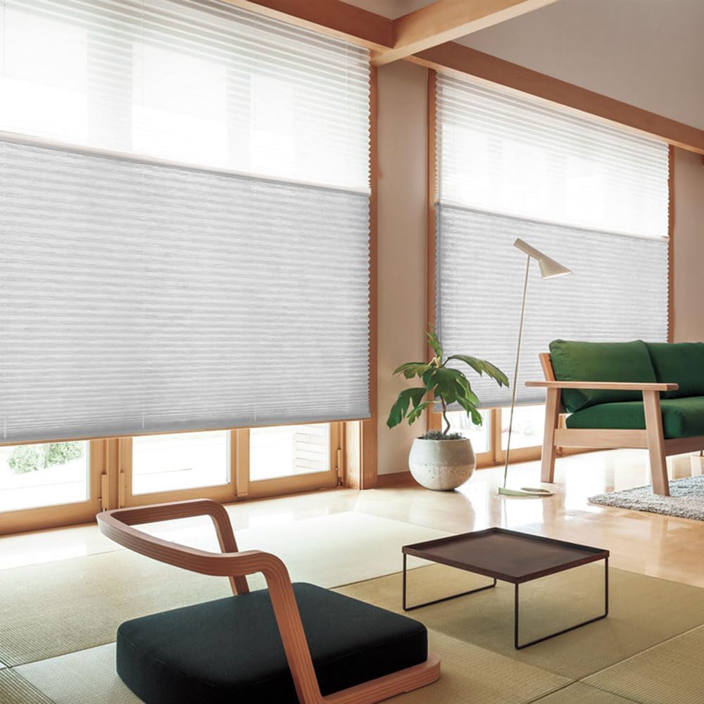 ZSHINE Motorized Day and Night Cellular Shades Full Blackout Fabric Window Shades for Home, Office, Hotel, Club, Restaurant Custom Made Size (Dark Brown)