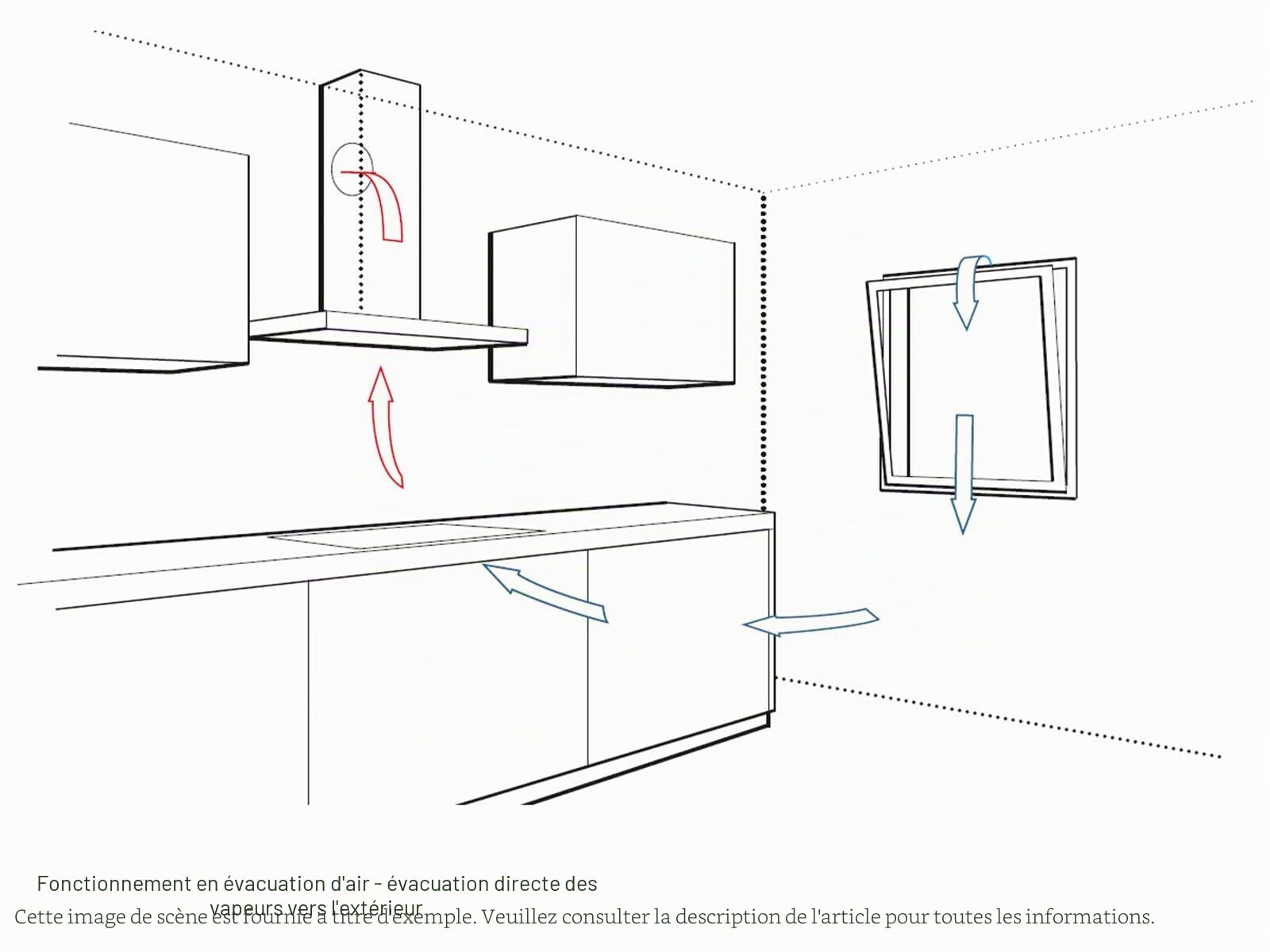 Bosch DFL094A51 Série 4 Hotte plate 90 cm de large pour recyclage et évacuation, fabriquée en Allemagne, moteur silencieux et efficace, éclairage LED, touches courtes