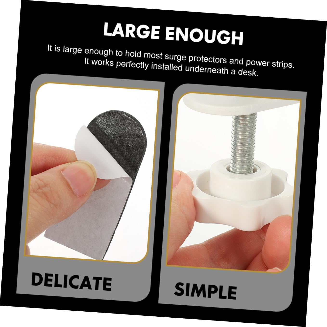 Acier Blanc Range-câbles Support Réglable, sous Bureau pour Bureau
