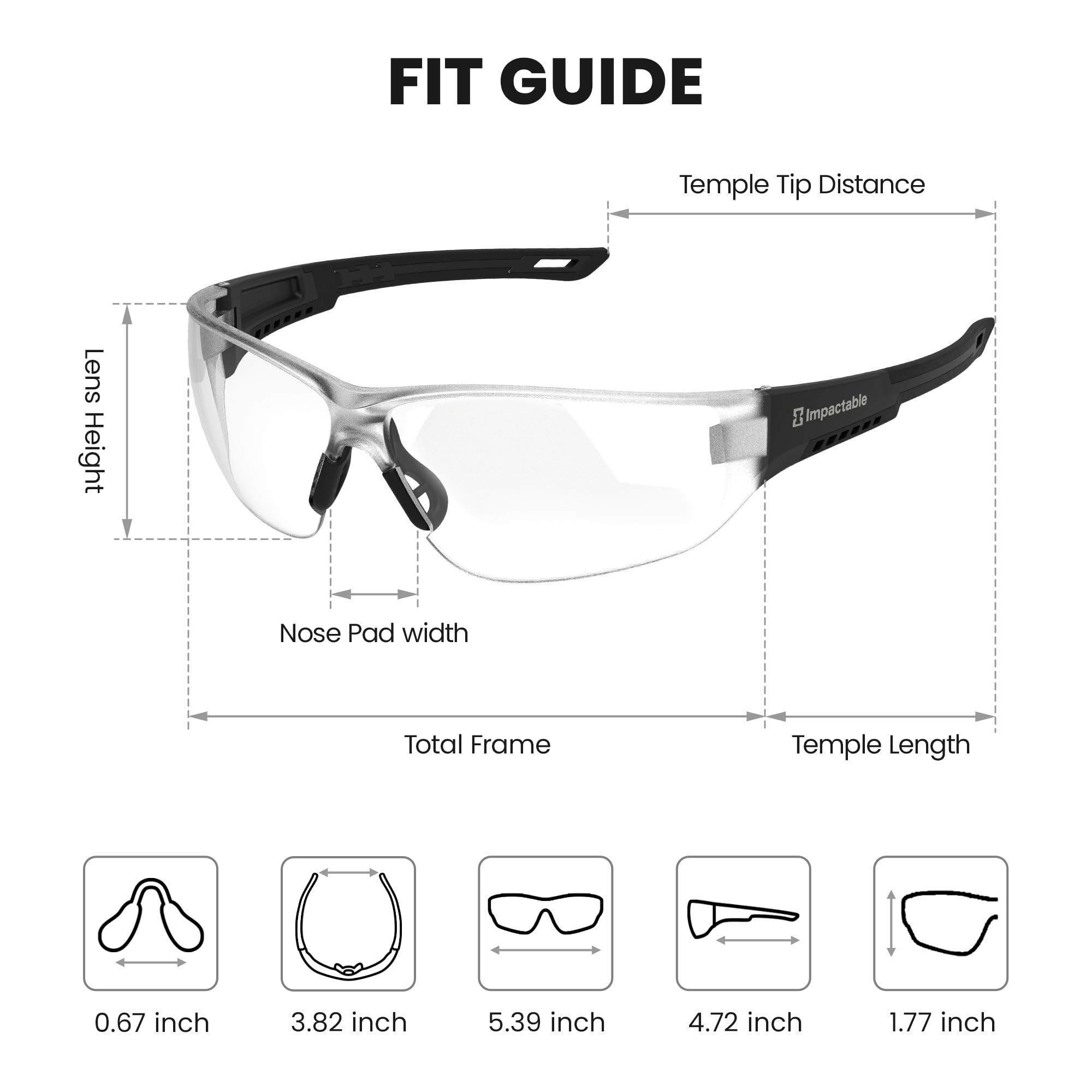 Klasyczne okulary ochronne Pickleball, standard ANSI Z87, przeciwmgielne, anty-UV, ochrona przed zarysowaniami i uderzeniami, 1 opakowanie