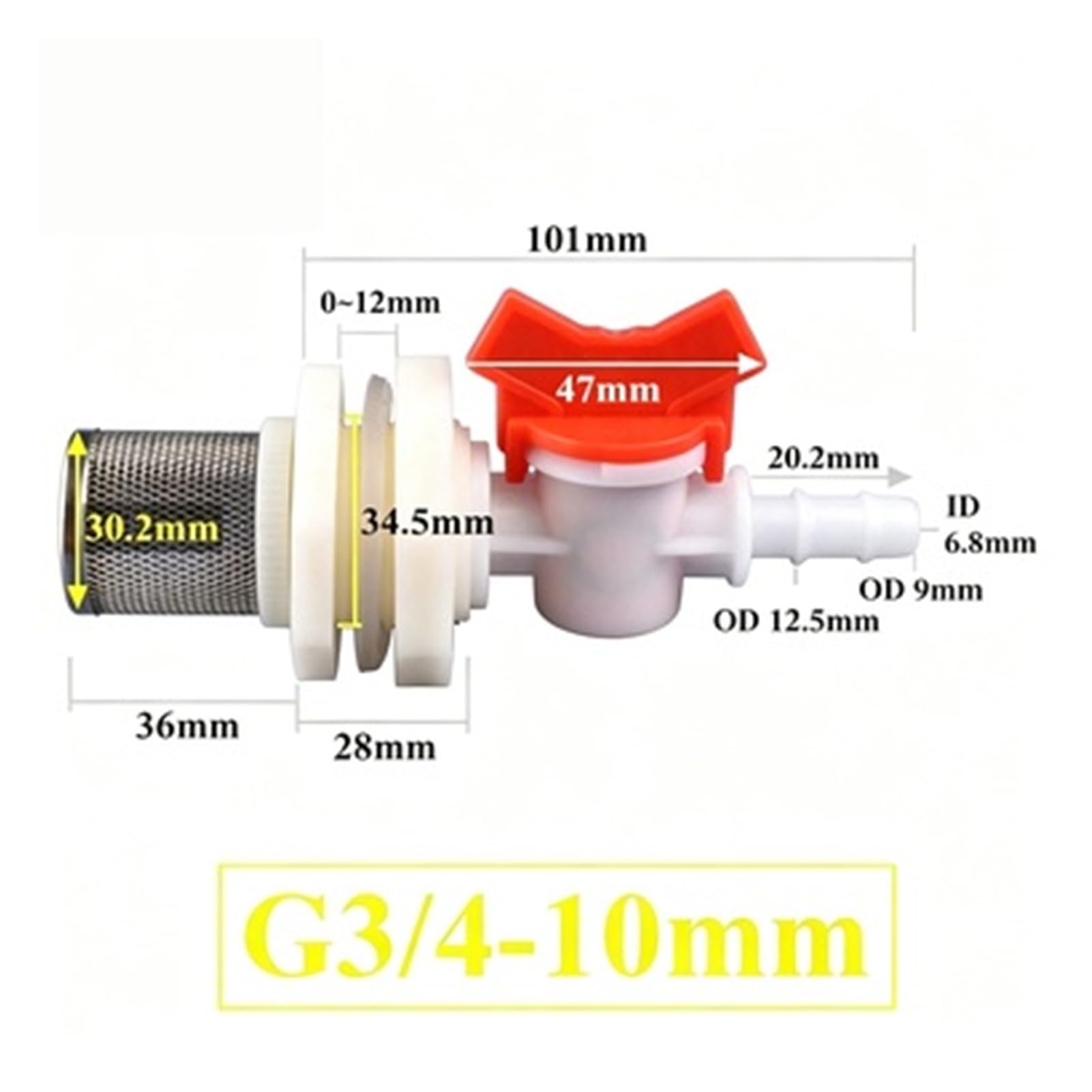 '1~20 Ensembles G3/4 À 4 25mm Connecteur De Récipient D'eau Ensemble Filtre Valve Joint D'aquarium Tuyau D'irrigation Jardin Piscine'(G3I4-10mm,5 Sets)