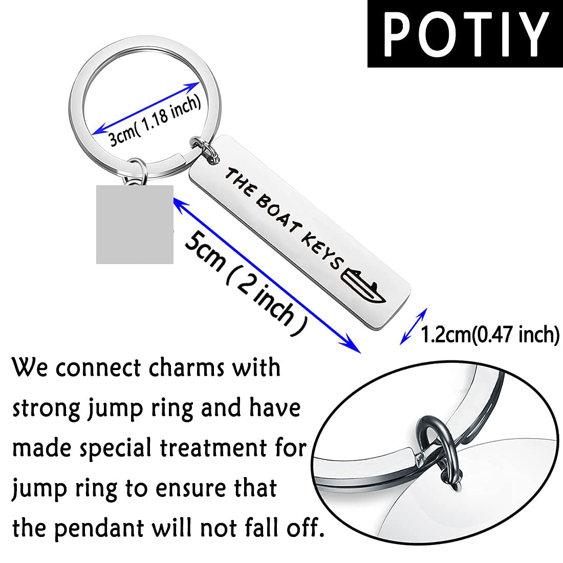 POTIY Boat Owner Gift - The Keys Keychain for Captain, Dad, Grandpa - Boater Jewelry