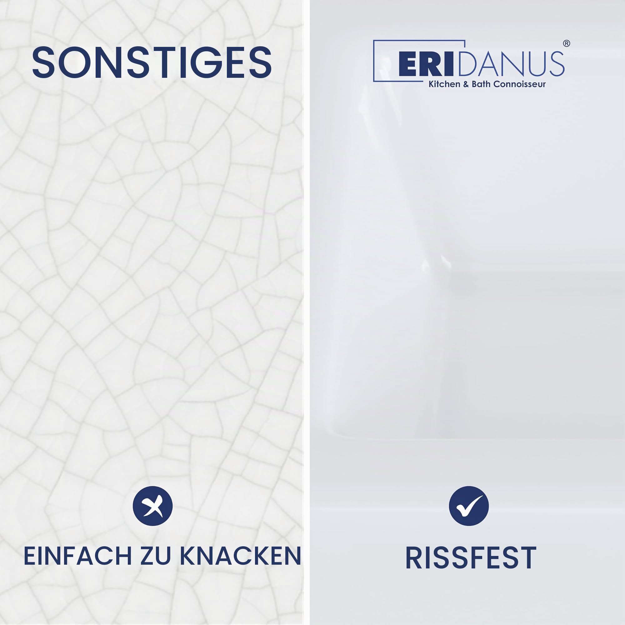 Eridanus Keramik Waschbecken, Aufsatzwaschbecken für Badezimmer-Gefäß, Moderne Waschschale Weiß, Waschplätze Tischwaschbecken, Aufsatzbecken Rechteckig 510 x 370 x 150 cm Handwaschbecken Waschtisch