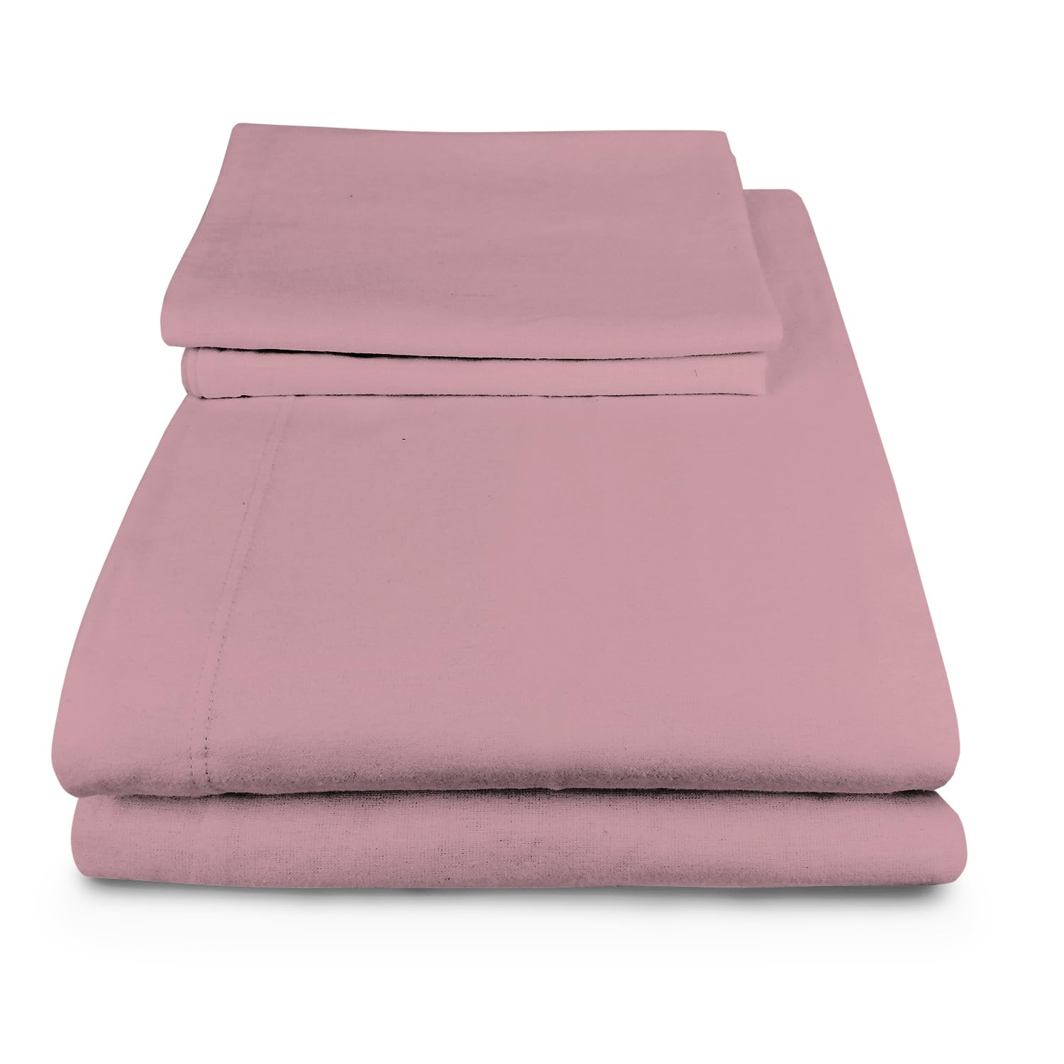 Banzaii Completo Lenzuola Invernale Felpate in Flanella Anti-Pilling 100% Cotone, adatto anche ai materassi più alti, 4 pezzi, Matrimoniale Rosa