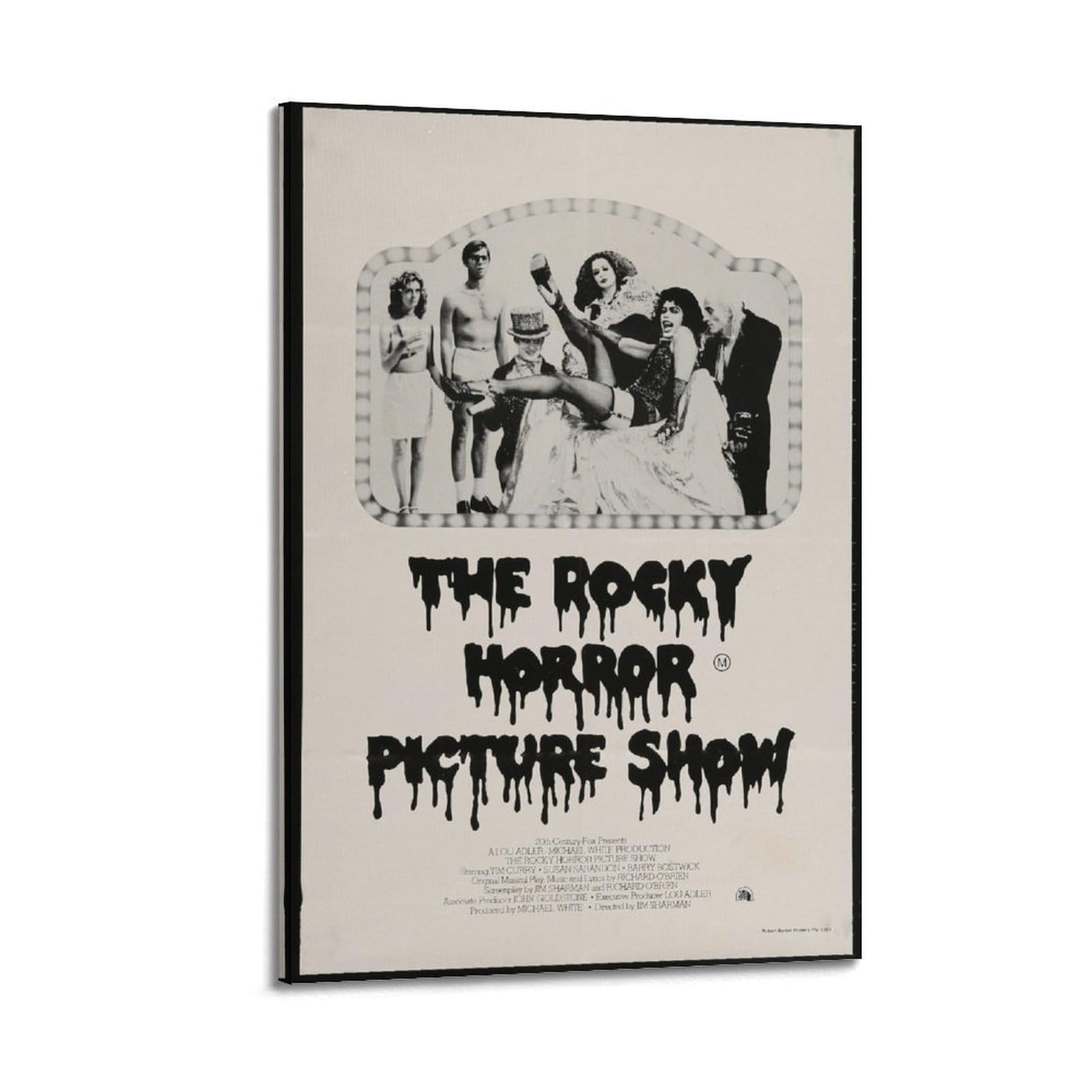 SUDANGDIANZI Horror Movie Poster Vintage The Rocky Horror Picture Show Canvas Poster And Wall Art Modern Family Bedroom Gym Office Decor Gift 24x36inch(60x90cm) Frame-style