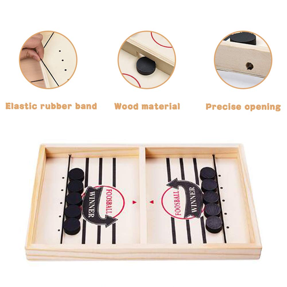 Catapult Board Game Fast Sling Puck Gioco Da Tavolo - Hockey Portatile In Legno Per Bambini E Adulti Gioco Abilità Familiare - Foto 7