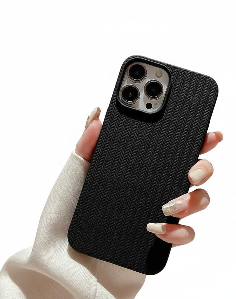 Compatible with iPhone 13 Pro | Premium Textured Microfiber Candy Protective Case | Shock-Absorbing Back Cover with Enhanced Camera Guard (Black) — Amazon image 4