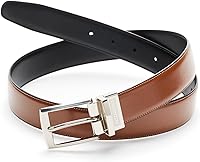 Perry Ellis Portfolio Amigo Reversible Leather Belt for Men - Black/Brown, 1.5" Wide, Stitched Edges, Big & Tall Sizes