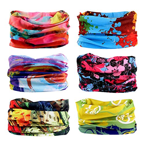 Image of 6PCS Outdoor Magic Headband Elastic Seamless Bandana Scarf UV Resistence Sport Headwear