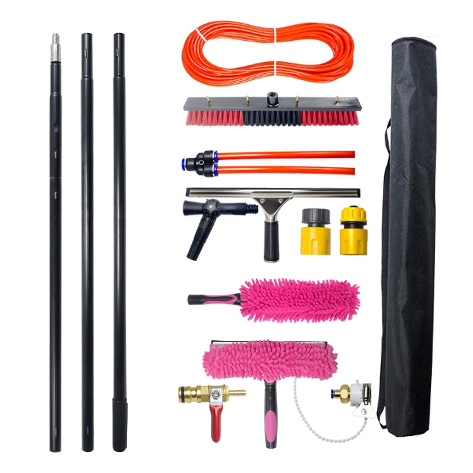 telescopic cleaning pole, Window cleaning pole, Aluminium Brush for Solar Panels Photovoltaic Efficient Cleaning Tool for Home and Commercial Use(55cm/21.7in,9m/29.5ft)