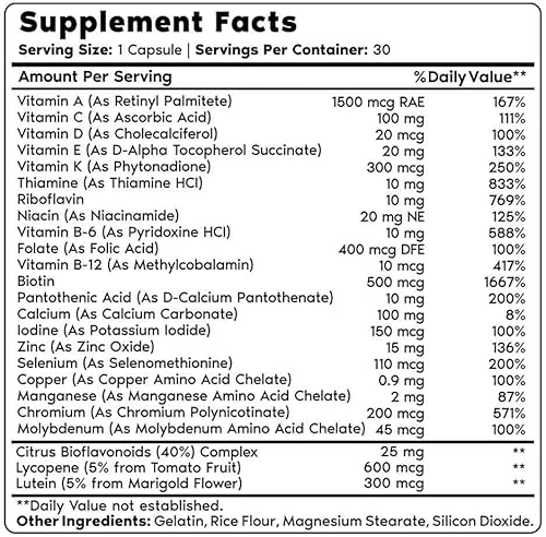 Miniatura 5 de Primal Harvest Suplementos multivitamínicos y hepáticos para mujeres y hombres Complejo de apoyo hepático con ácido alfa-lipoico, L-cisteína HCL,