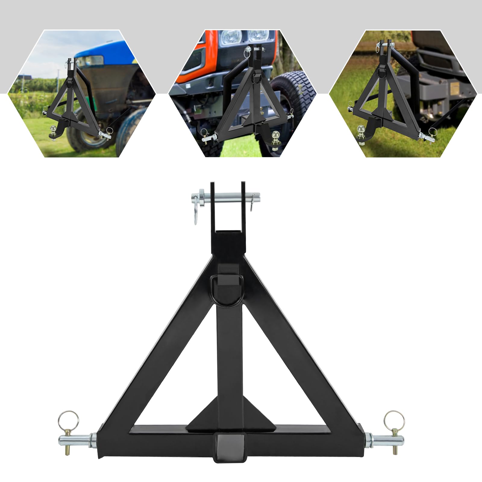 Guía para tractores con 3 pernos de embrague, para remolques y equipos agrícolas de 3 puntos, adaptador para enganche de 3 puntos