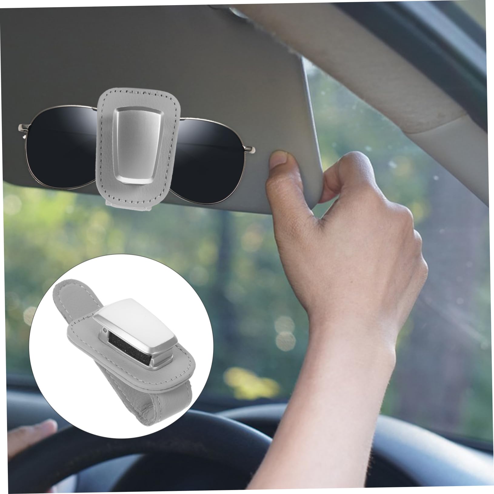 Gatuida 2piezas Soporte De Gafas para Automóvil Clip De Visera Almacenamiento Compacto y Duradero Diseño Fácil De Instalar para Gafas y Tarjetas