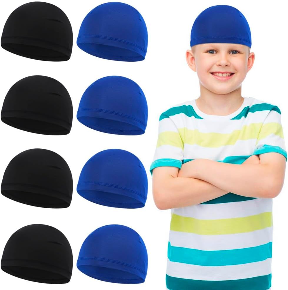 8Pcs Kids Helmet Liner Skull Cap Unisex Baby Beanie Cap Football Sports Wicking Cap Running Hat