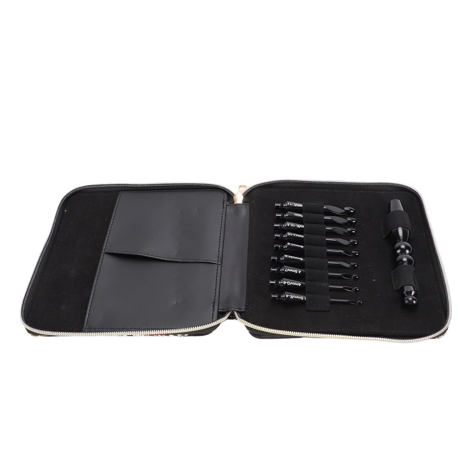 OEBUAFI Zestaw Wymiennych Szydełek z 9 Główkami 3,5-8,0 Mm z ergonomiczną