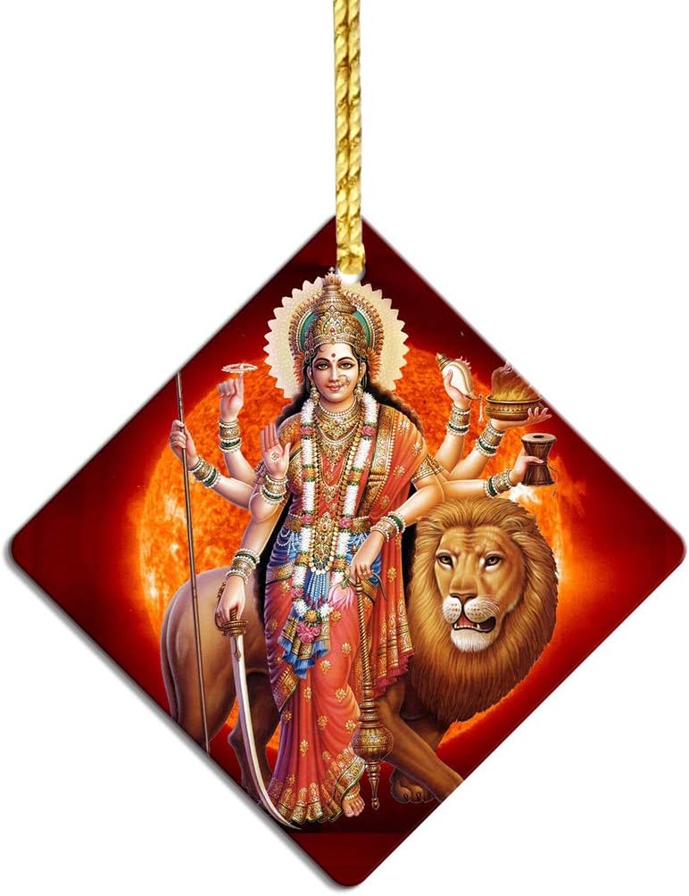 Deep Print Personalized Gods Car Hanging Car Dashboard Accessories Religious Gifts for Good Luck | Set of 2 | Multicolor