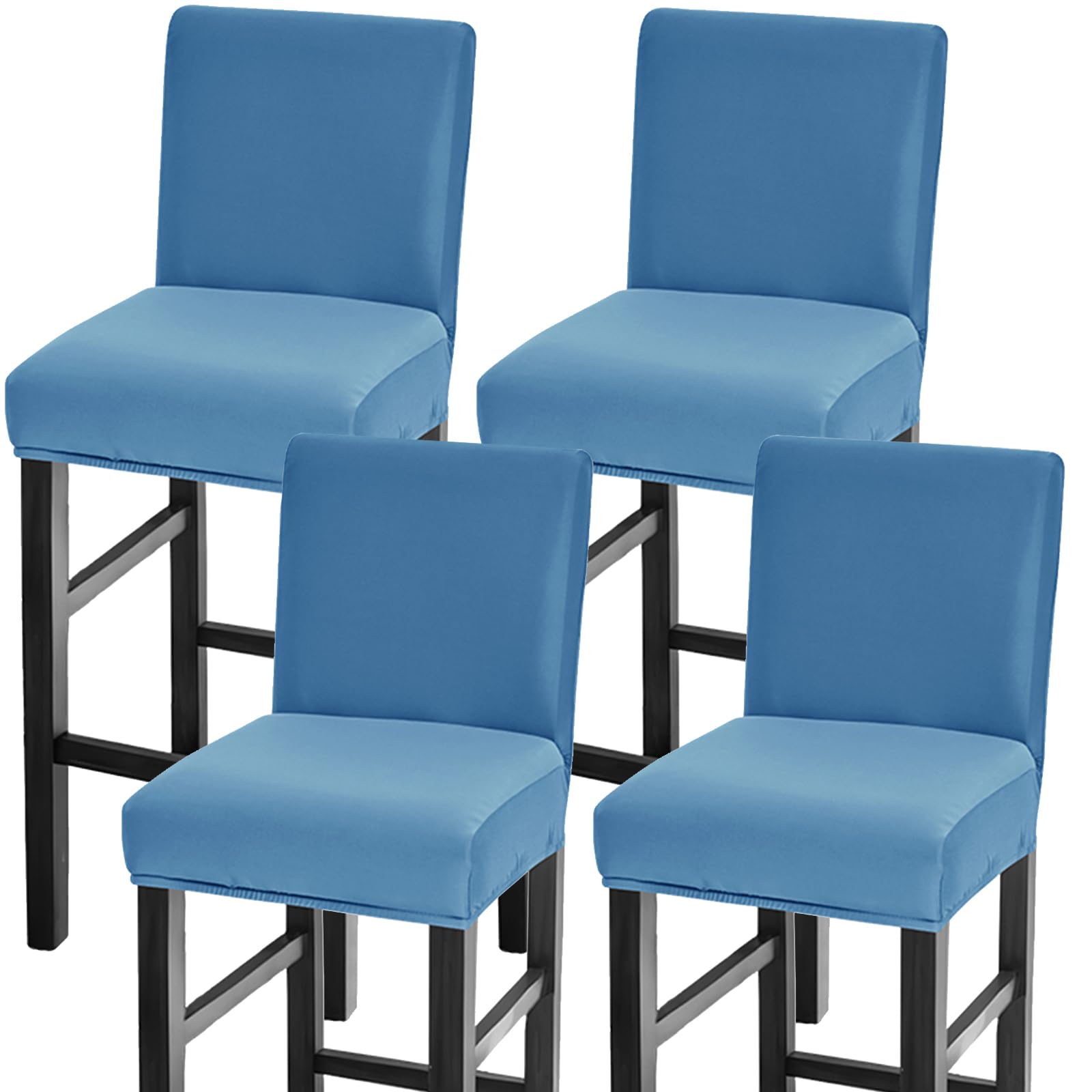 Bar Stool Covers Counter Chair Slipcovers Set of 4,Blue