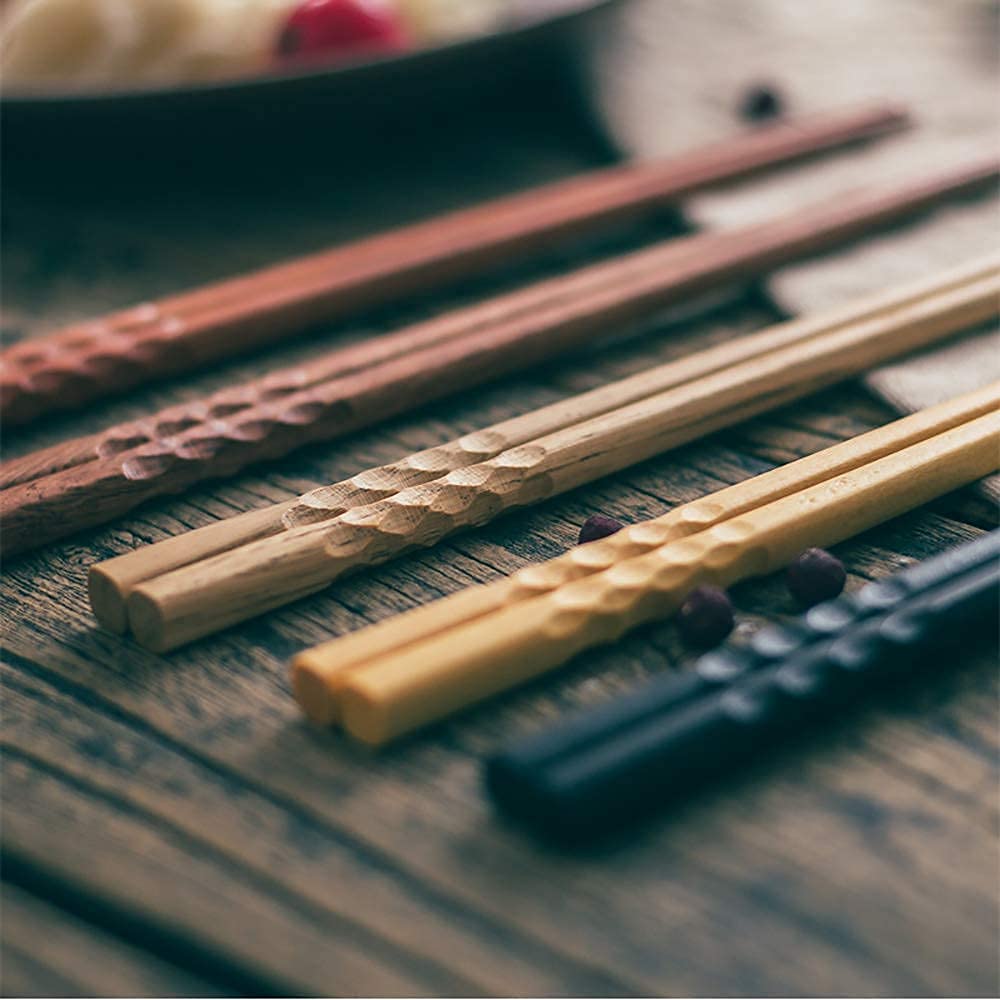 Baguettes Baguettes Réutilisables Baguettes 5 Paires Baguettes Japonaises Sushi, Baguettes Réutilisables en Bois Naturel Coffret Cadeau pour Cuisine et Hôtel Coffret Lave-Vaisselle(B-22Cm)