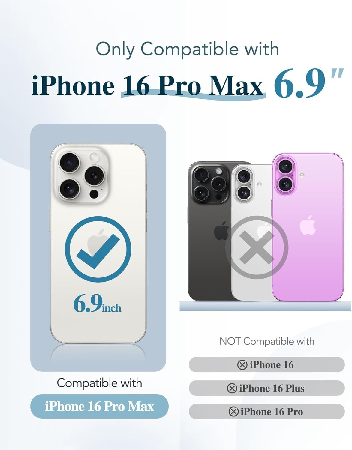 NWNK13 For iPhone 16 Pro Max (6.9") Case Leather Wallet Book Flip Stand View Phone Cover with Card Holder Slots Compatible with iPhone 16 Pro Max Blue - Image 2