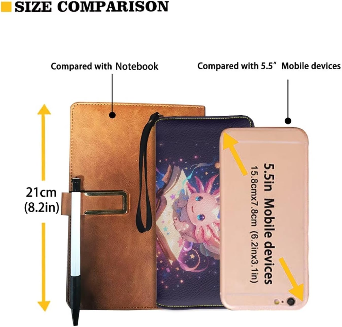 Women's Long Wallet Around Zipper Card Holder Purse Clutch Bag with Wristlet Strap