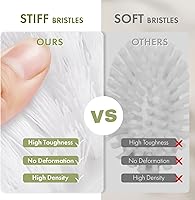 Vista 3 de Amazer - Cepillo de fregado para limpieza con agarre cómodo, limpiador de ducha con cerdas rígidas con mango, cepillo limpiador resistente